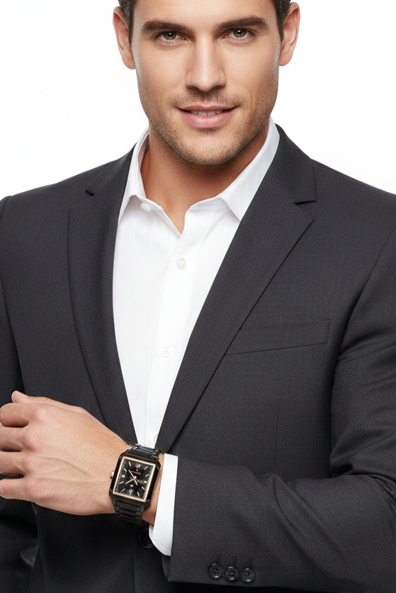 Relógio Masculino Montreval Black Core – Design Atemporal em Aço