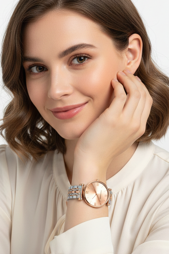 Relógio Feminino Montreval Rosé – Design Atemporal em Aço