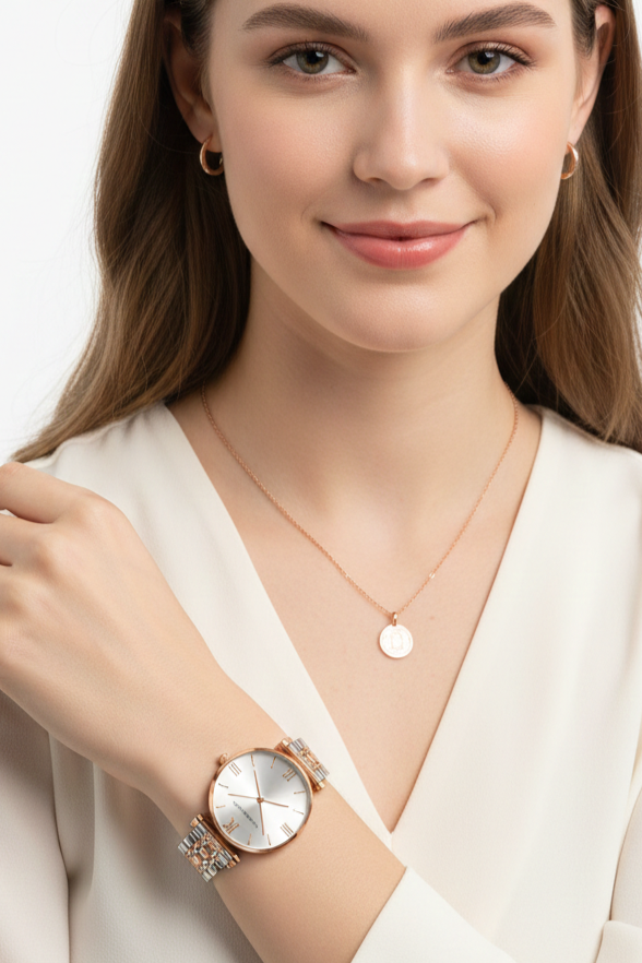 Relógio Feminino Montreval Rosé – Design Atemporal em Aço