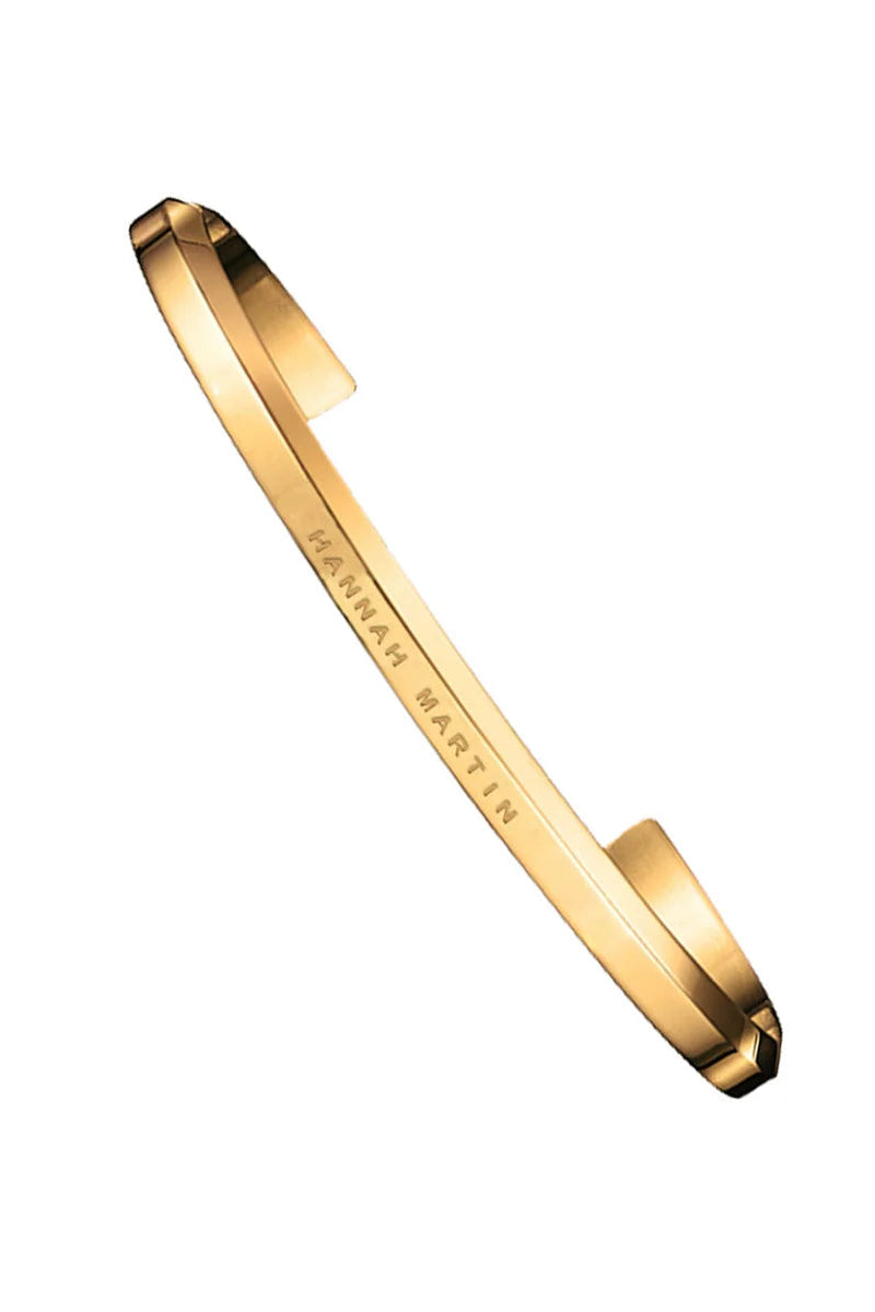 Bracelete Feminino Rígido Gold Minimalista com Gravação