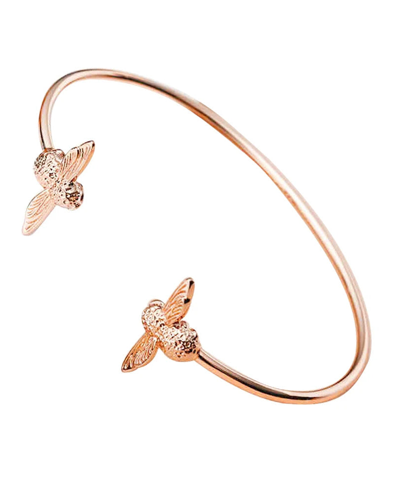 Bracelete Aberto Rose Gold Montreval com Pingentes de Abelha