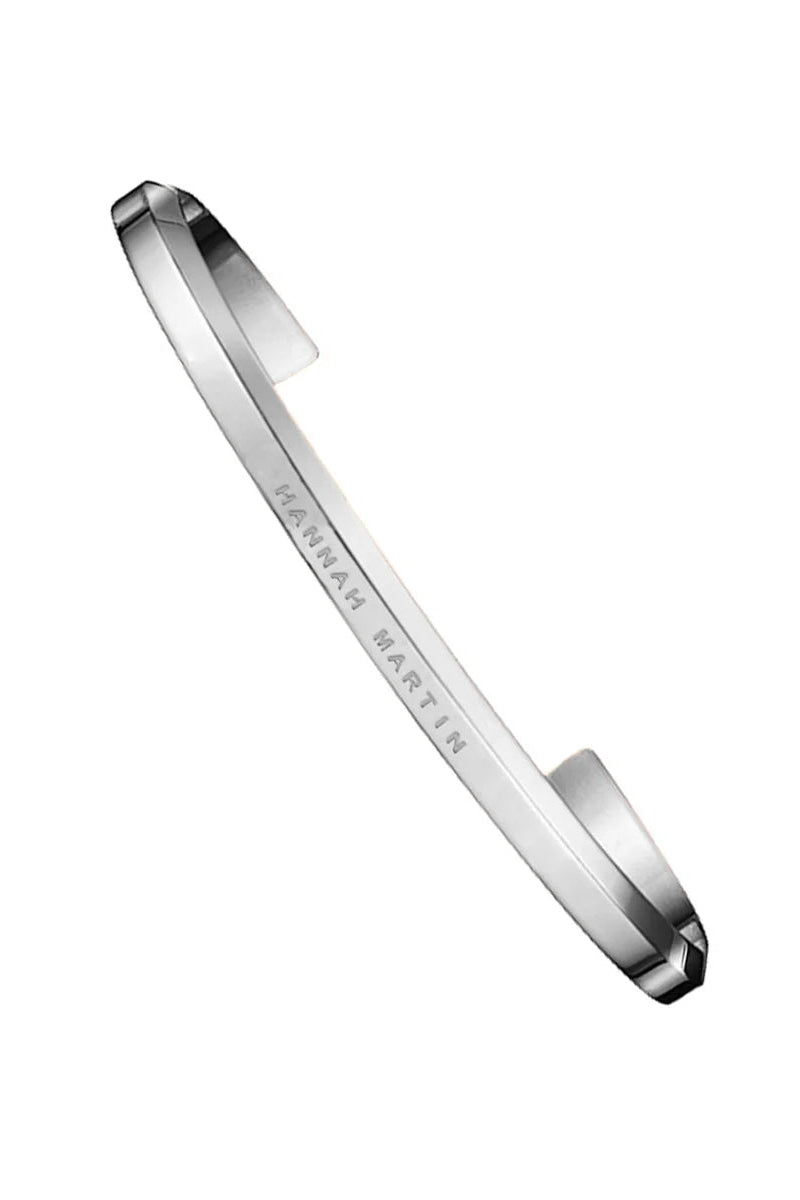 Bracelete Feminino Rígido Prata Minimalista com Gravação