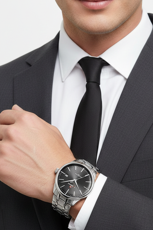 Relógio Masculino Montreval Silverline – Design Atemporal em Aço