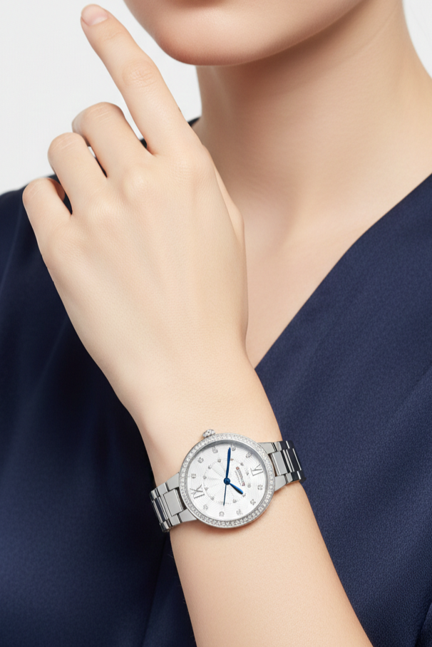 Relógio Feminino Montreval Pérola – Design Atemporal em Aço
