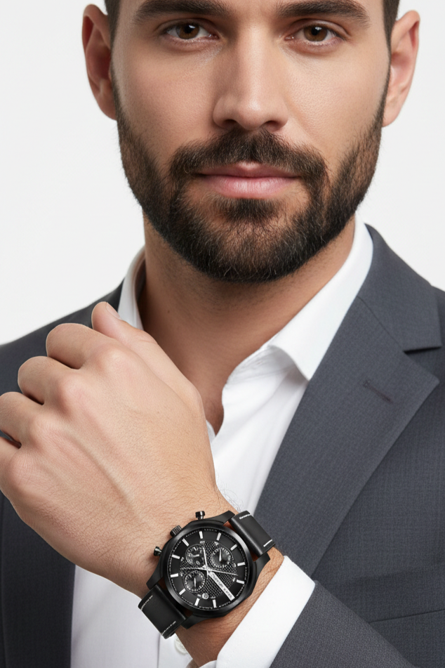 Relógio Masculino Montreval Black Pulse – Performance e Estilo