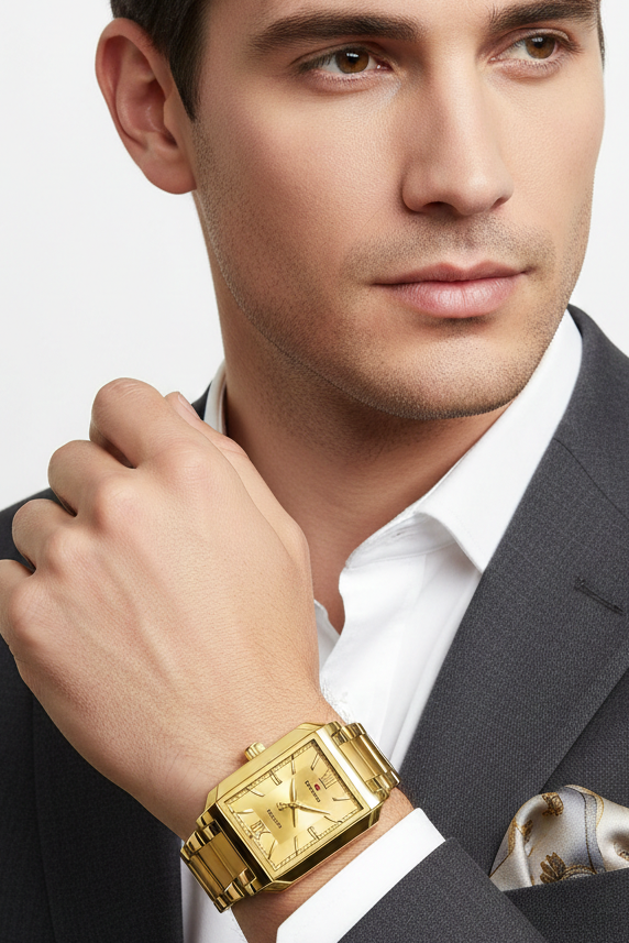 Relógio Masculino Montreval Gold Core – Design Atemporal em Aço