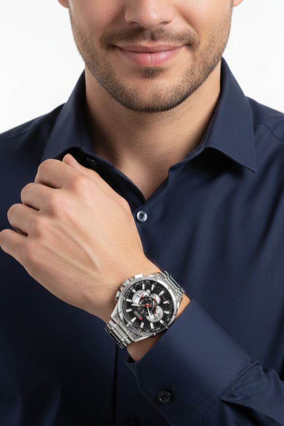 Relógio Masculino Montreval Grand Classic – Design Atemporal em Aço