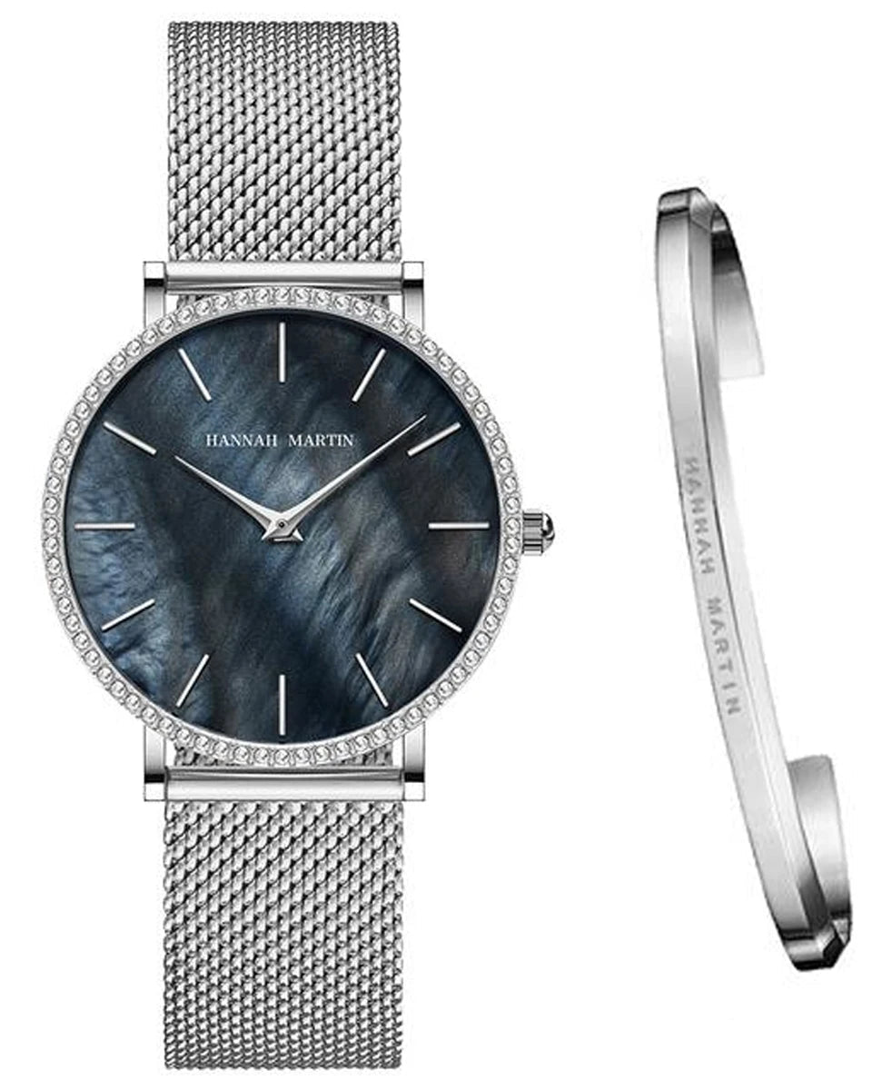 Relógio Feminino Montreval Silver Core + Bracelete Feminino Rígido Prata Montreval