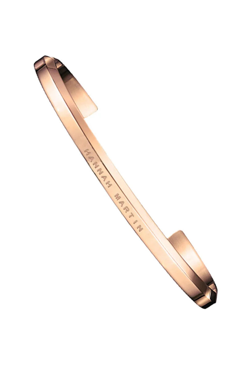 Bracelete Feminino Rígido Rose Gold Minimalista com Gravação
