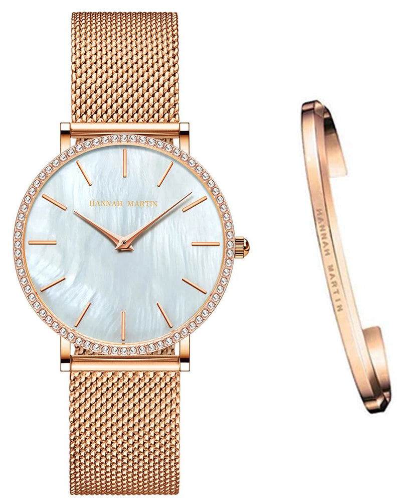 Relógio Feminino Montreval Silver Core + Bracelete Feminino Rígido Gold Montreval
